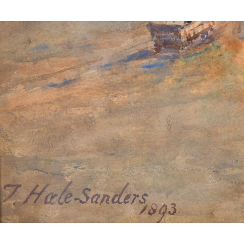 90 - J. Hale-Sanders, Circa 1893, an estuary scene with shipping, watercolour, signed, 21