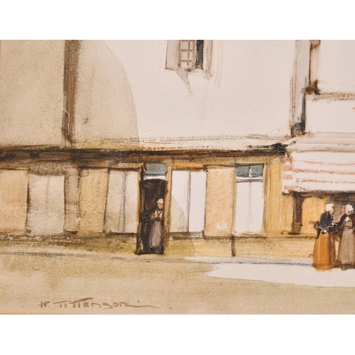 95 - Harry Tittensor (1887-1942), a pair of watercolour scenes of figures in old French towns, both signe... 