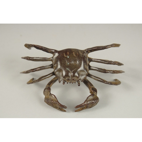 105 - A JAPANESE BRONZE CRAB. 11cms wide.