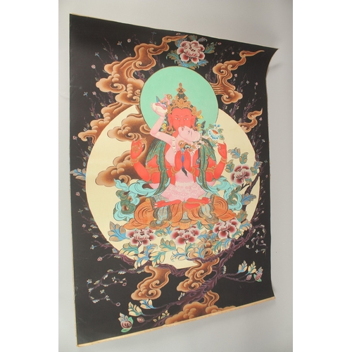 147 - A TIBETAN THANGKA on paper.