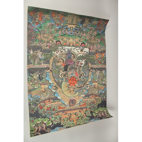 149 - A TIBETAN THANGKA on paper.