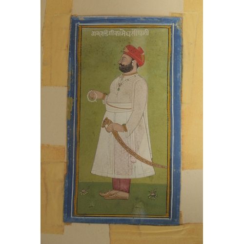 1055 - A FINE INDIAN MINIATURE PAINTING OF A MALE FIGURE, 19cm x 9cm.