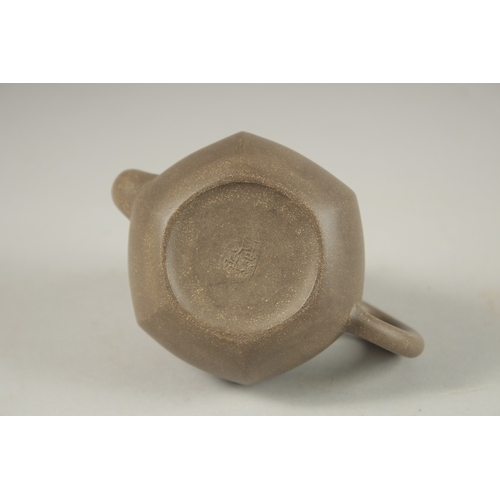 1293 - A CHINESE YIXING TEAPOT, with impressed mark to inner lid and base.