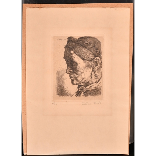 102 - Wilhelm Leibl (1844-1900), an etching of an old man and woman, 3.5