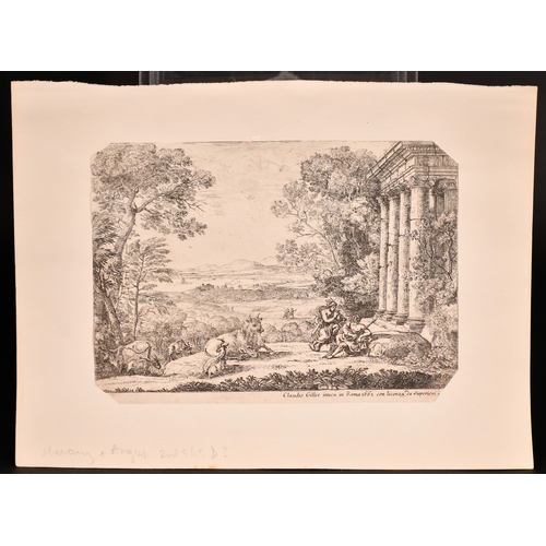 106 - Claude le Lorrain, and engraving of a harbour scene and another of a Mercury and Angus, each around,... 