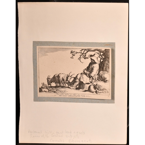 107 - Cornelis Bloemaert, a resting goatherd, engraving, 4.25