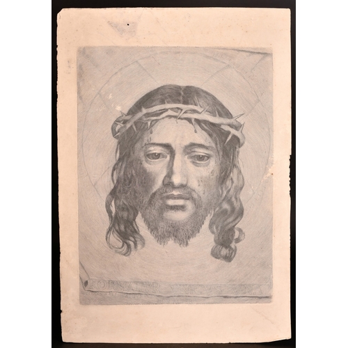 117 - Claude Mellan (1598-1688), Formatur unicus una, non alter, head of Christ, engraving, plate size 16.... 