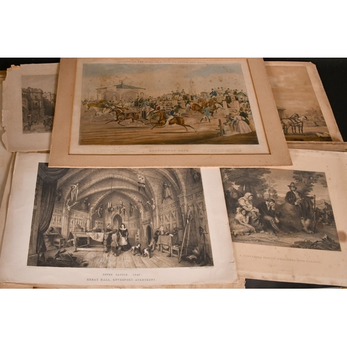 135 - A FOLDER OF 20 VARIOUS PRINTS and engravings