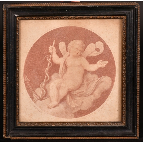 152 - AFTER CIPRIANIA PAIR OF CIRCULAR COLOUR PRINTS OF CUPIDS and 