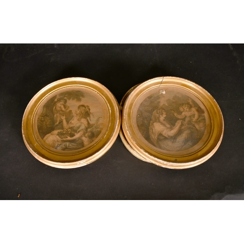 157 - AFTER CIPRIANIA PAIR OF CIRCULAR PICTURES CERTUS in gilt frames and three others (5).