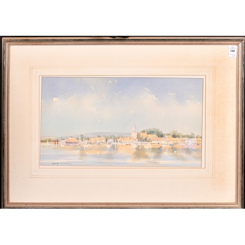 188 - Bob McKay, 'Bosham Harbour', watercolour, signed, 9.25