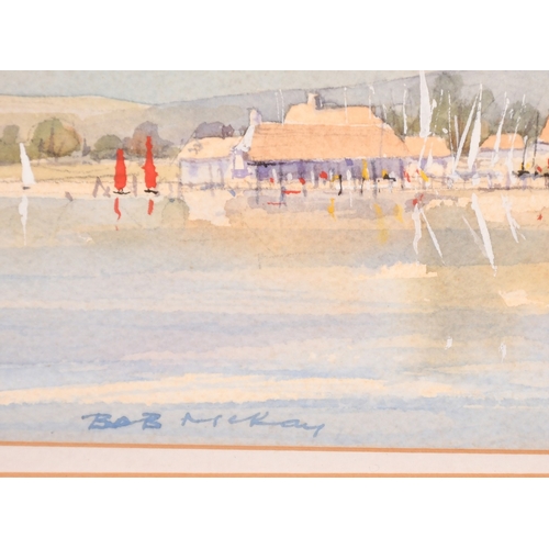 188 - Bob McKay, 'Bosham Harbour', watercolour, signed, 9.25