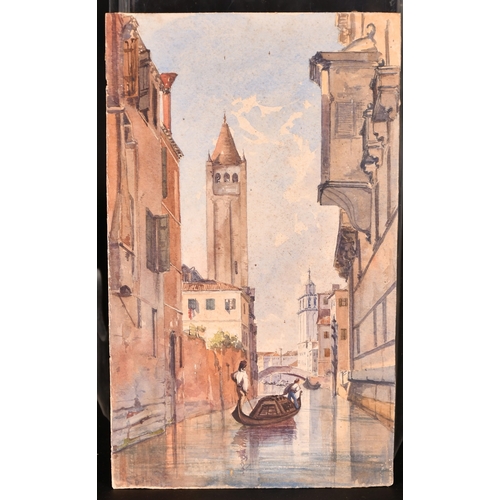 191 - Circle of Arthur Streeton, a gondola on a Venetian canal, watercolour, inscribed Venice and indistin... 