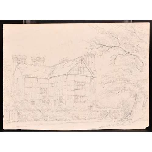 196 - A collection of six pencil and pen and ink sketches, including one of Mt Orgueil, Jersey, 5