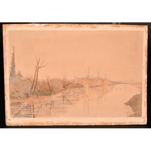 201 - Captain Luck, Circa 1915, 'Ypres 1915', watercolour, signed and inscribed verso, 7.25