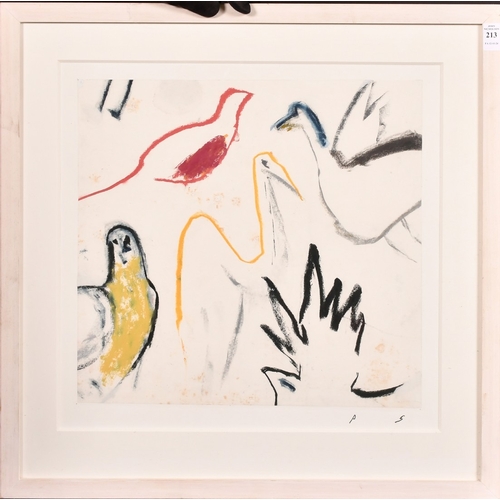 213 - Peter Stillwell (20/21st Century), 'Gay Birds', coloured chalks, signed with initials, Abbott and Ho... 