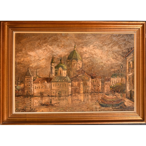 276 - CORPAVKO.VENETIAN SCENE, signed and dated '68', 24ins x 35ins (61cm x 89cm)