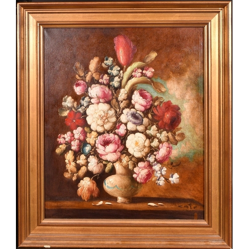 305 - Cote, 20th Century, a pair of still life paintings of mixed flowers, oil on canvas, 24