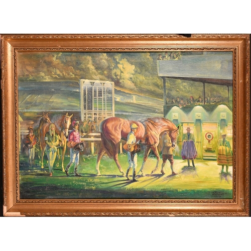 312 - Leslie Simmonds Luff, the unsaddling enclosure, signed, 24