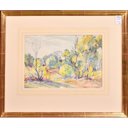 338 - Charles Genge (1874-1958), a set of four watercolours of landscape views, signed, each around 7.5