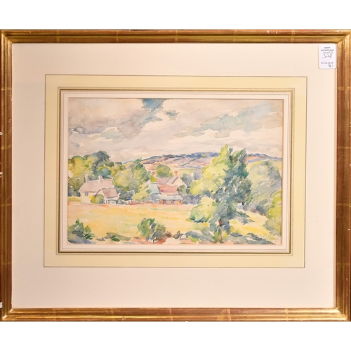 338 - Charles Genge (1874-1958), a set of four watercolours of landscape views, signed, each around 7.5