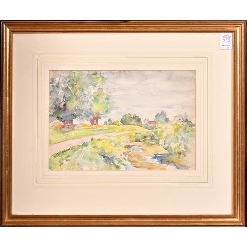 338 - Charles Genge (1874-1958), a set of four watercolours of landscape views, signed, each around 7.5