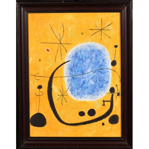 353 - After Joan Miro, 'The Gold of the Azure', acrylic on canvas, 15.75