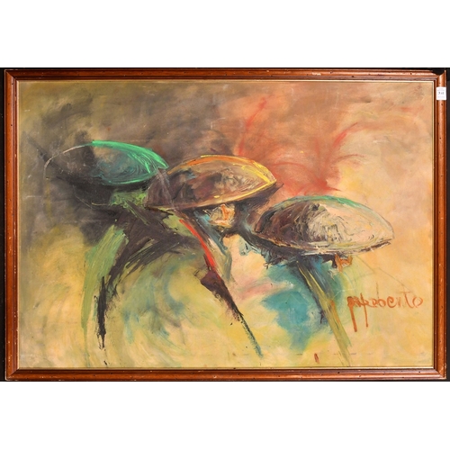 361 - Hilario Roberto, three forms, oil on canvas laid on board, signed, 27.5