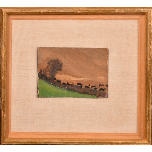 368 - Alexander Dunluce (1935-2021), 'Cows on the Plough, Odiham', oil on canvas laid down, 3.25