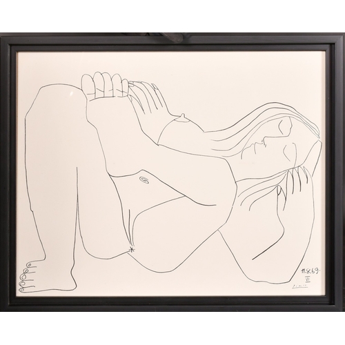 40 - After Picasso, A Mourlot lithograph of reclining female nude on arches paper, 16