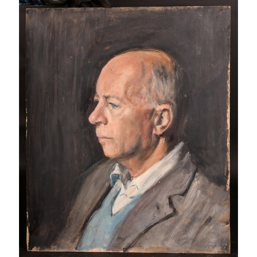 457 - GEORGE WEISSBORT (1928 - 2013)FOUR VARIOUS PORTRAITS head and shoulders of a men, Board 21.5ins x 18... 