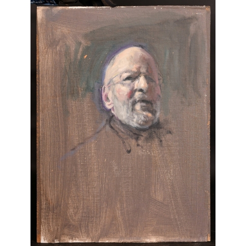 457 - GEORGE WEISSBORT (1928 - 2013)FOUR VARIOUS PORTRAITS head and shoulders of a men, Board 21.5ins x 18... 