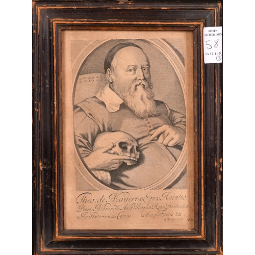 58 - William Elder, 'Theodore de Mayerne', late 17th Century engraving, 7