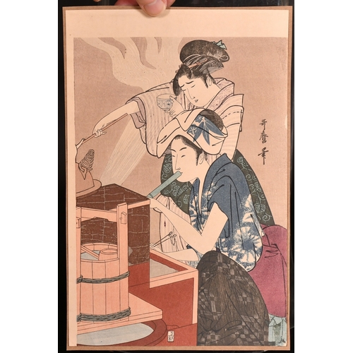 65 - Three Japanese woodblocks, unframed, (3).