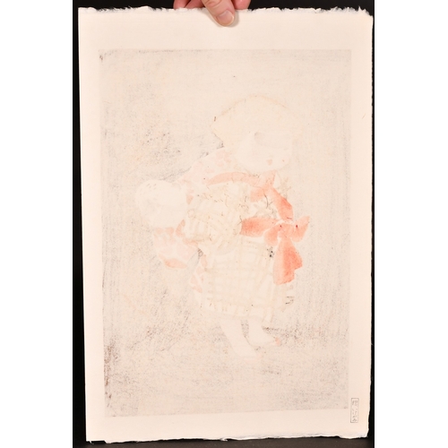84 - Kyoshi Saito (1907-1997) Japanese, a pair of woodcut prints each with a mother and child, both signe... 