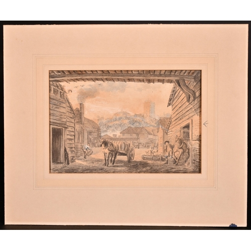 85 - Paul Sandby, 'Windsor from Mrs. Isherwoods Brewhouse', and 'Under Queen Elizabeth's Picture Gallery,... 