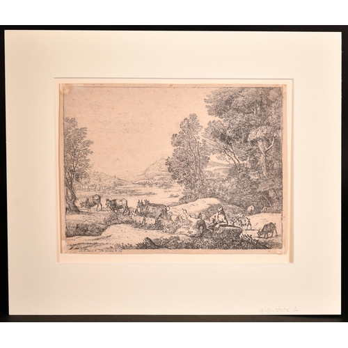 92 - Claude Le Lorrain, shepherds conversing, engraving, early 19th Century impression, 8