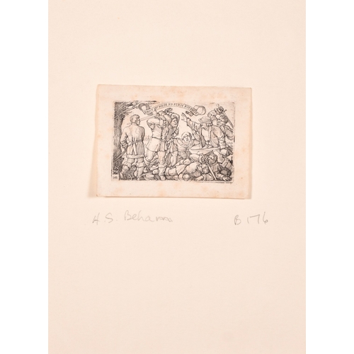 94 - Hans Sebald Beham (1500-1550),  Haust du mich so stich ich Dich, engraving, inscribed in pencil 'B17... 