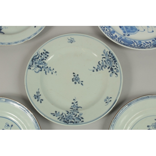 10 - FIVE CHINESE BLUE AND WHITE PORCELAIN PLATES, (5).