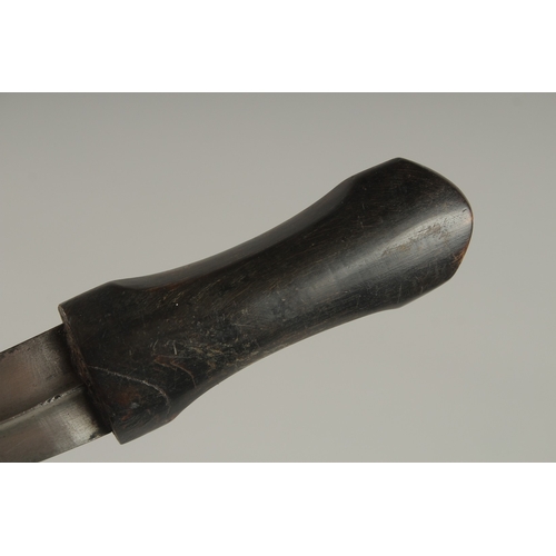 102 - A 19TH CENTURY OTTOMAN HORN HILTED DAGGER, with silver inlaid steel mounted scabbard, 28cm long.