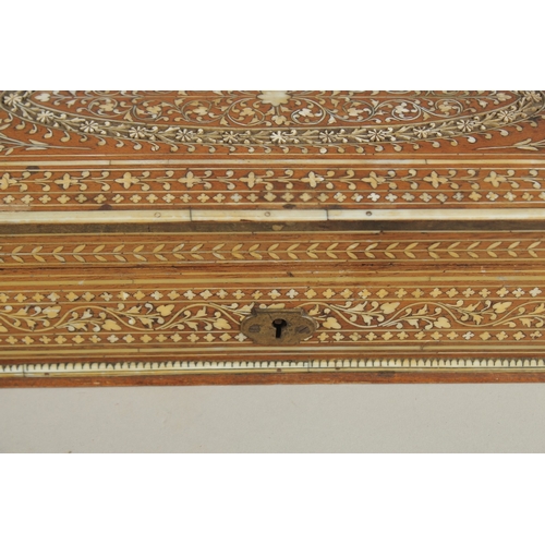 138 - A VERY FINE 19TH CENTURY INDIAN HOSHIARPUR IVORY INLAID WOODEN BOX, 37cm x 12cm. Submission referenc... 