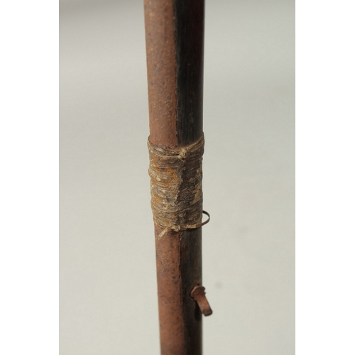 223 - AN 18TH CENTURY MUGHAL INDIAN MATCHLOCK RIFLE, with gold inlaid barrel and trigger.