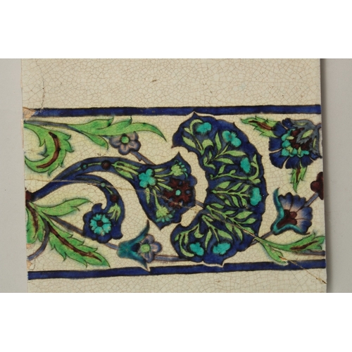 228 - A RARE WILLIAM DEMORGAN GLAZED POTTERY TILE, in the Islamic Damascus style, signed to the reverse, 2... 