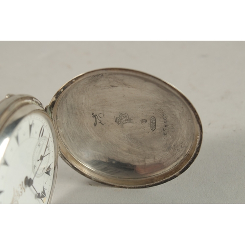 243 - A 19TH CENTURY SWISS SILVER POCKET WATCH MADE FOR THE OTTOMAN TURKISH MARKET, bearing the tughra mar... 