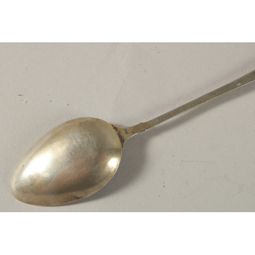 245 - A FINE 19TH CENTURY VIENNA ENAMELLED SILVER SPOON FOR THE OTTOMAN MARKET, 12.5cm long.