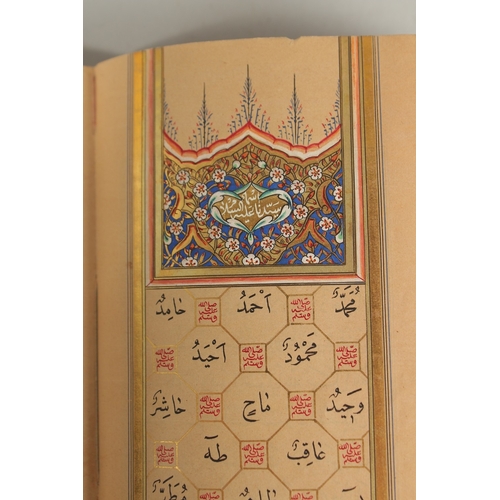 278 - A FINE 19TH CENTURY OTTOMAN DALA'IL AL KHYRAT PRAYER BOOK, beautifully illuminated with miniature pa... 