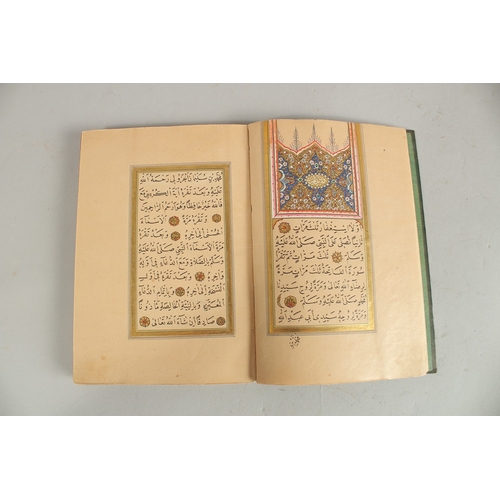 278 - A FINE 19TH CENTURY OTTOMAN DALA'IL AL KHYRAT PRAYER BOOK, beautifully illuminated with miniature pa... 