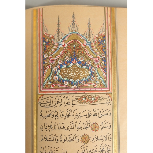 278 - A FINE 19TH CENTURY OTTOMAN DALA'IL AL KHYRAT PRAYER BOOK, beautifully illuminated with miniature pa... 