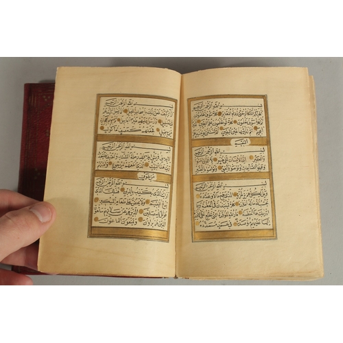 281 - A 19TH CENTURY OTTOMAN LEATHER BOUND QURAN, for Hafez Othman Alkamily study of Ahmed Najati, dated 1... 