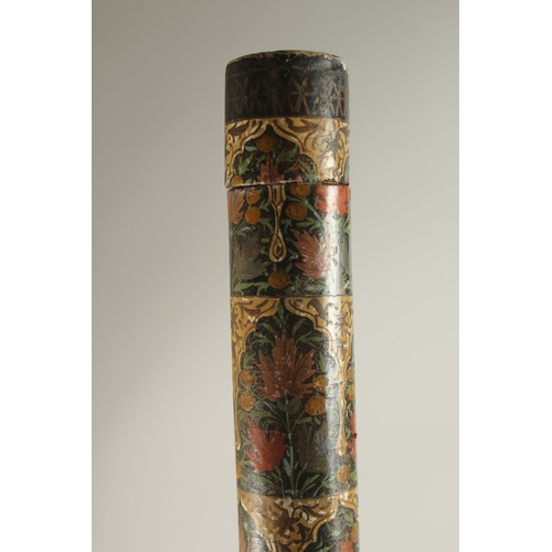 283 - A LARGE INDIAN KASHMIR LACQUERED PAPIER MACHE DOCUMENT CASE, 40cm long.